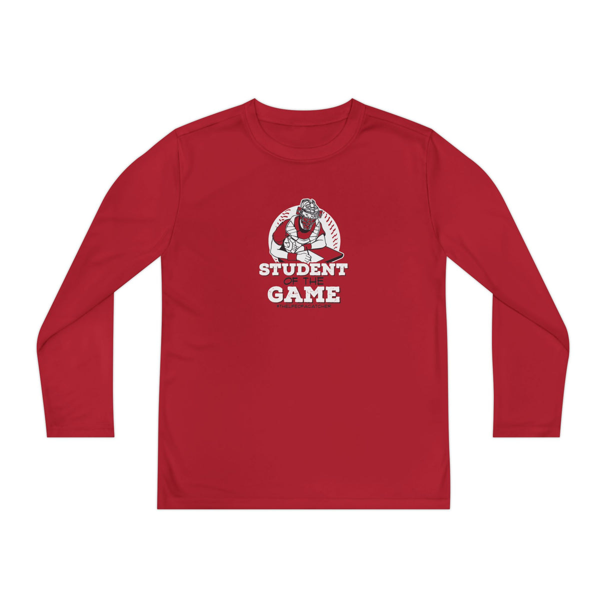 Student Of The Game Youth Long Sleeve T-Shirt red