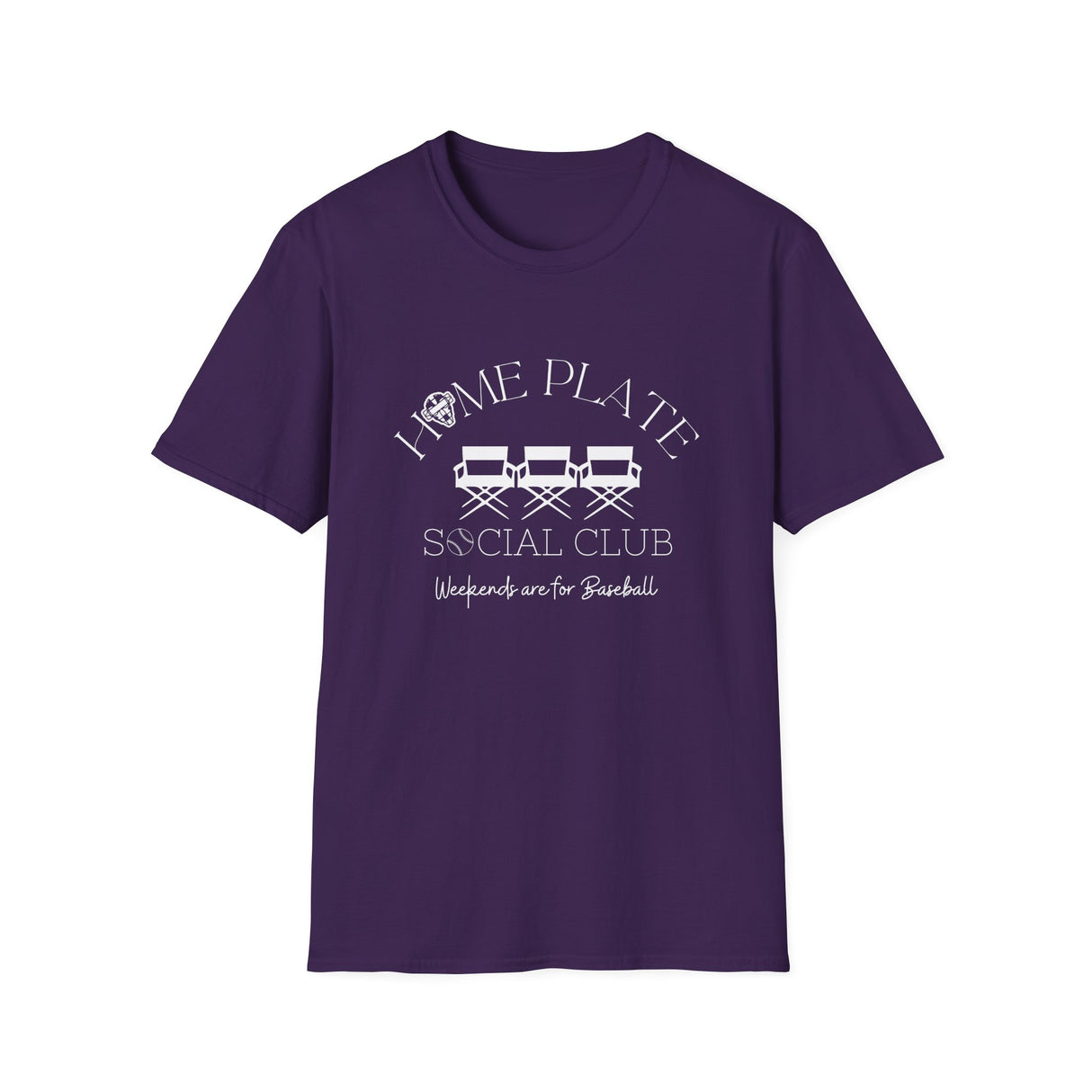 Home Plate Social Club Baseball Unisex T-Shirt - Purple