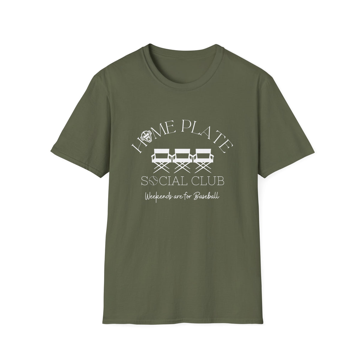 Home Plate Social Club Baseball Unisex T-Shirt - Military Green