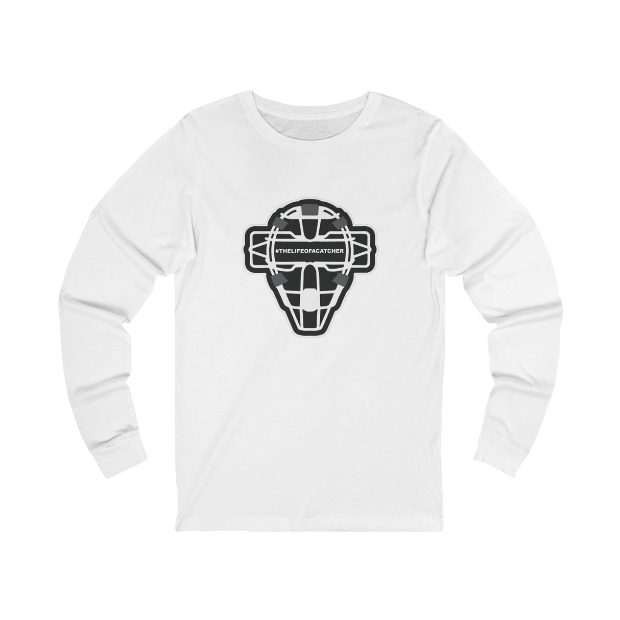 The Catching Guy Logo Mask Unisex Jersey Long Sleeve Tee - White Front