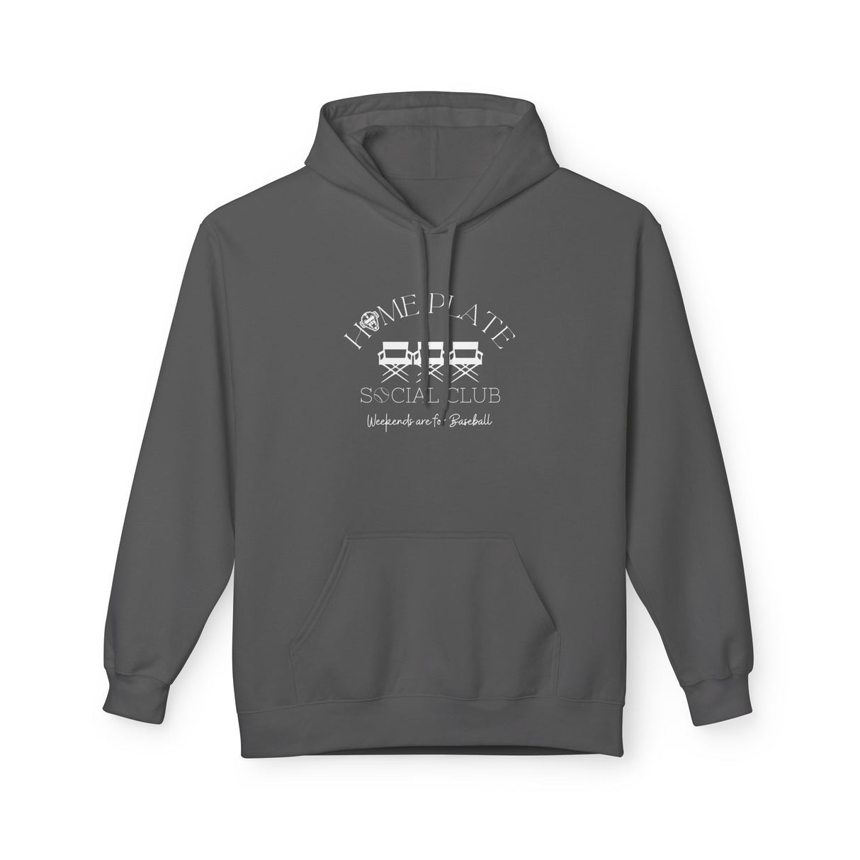 Home Plate Social Club Baseball Unisex Hoodie - Charcoal