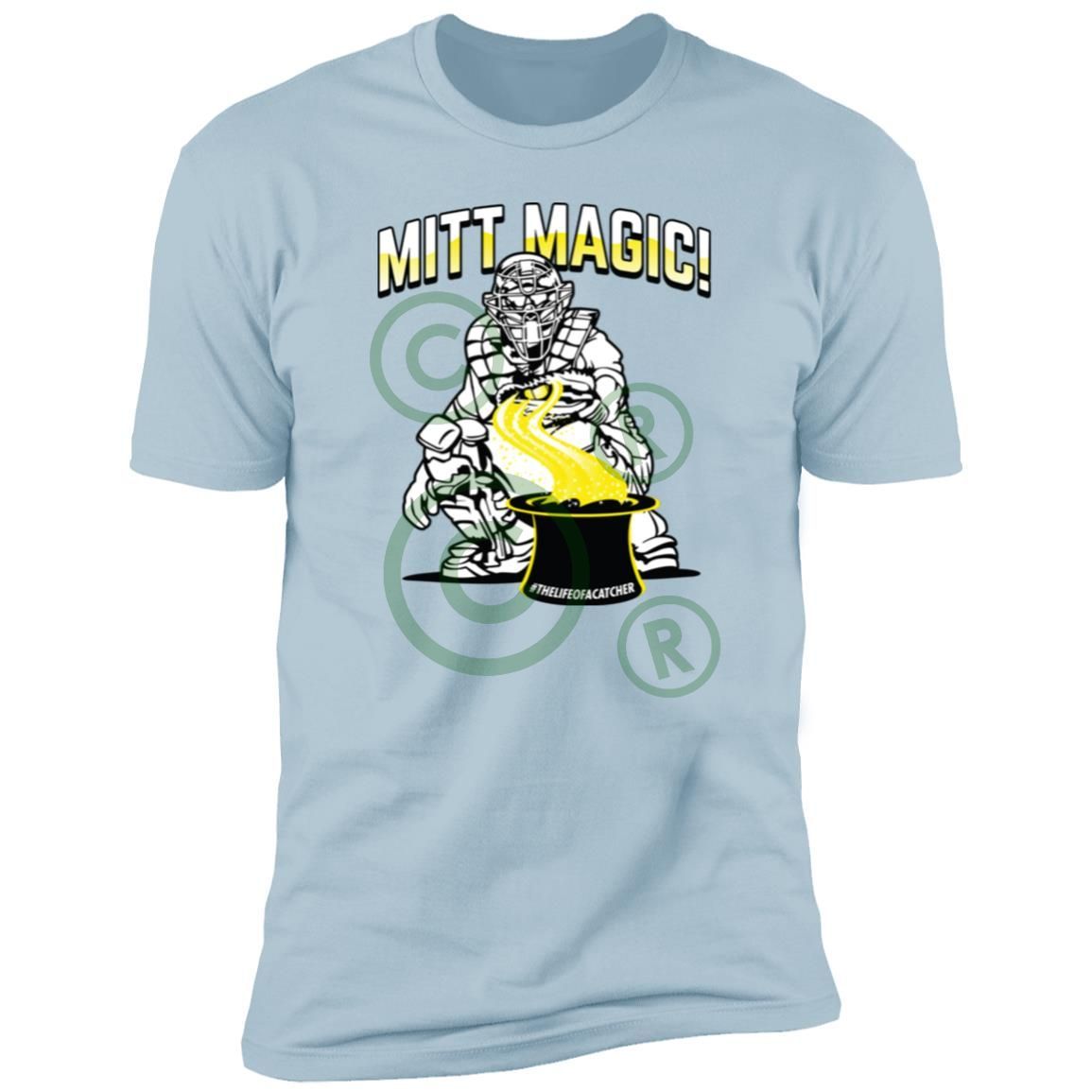 The Catching Guy Mitt Magic Tee light blue