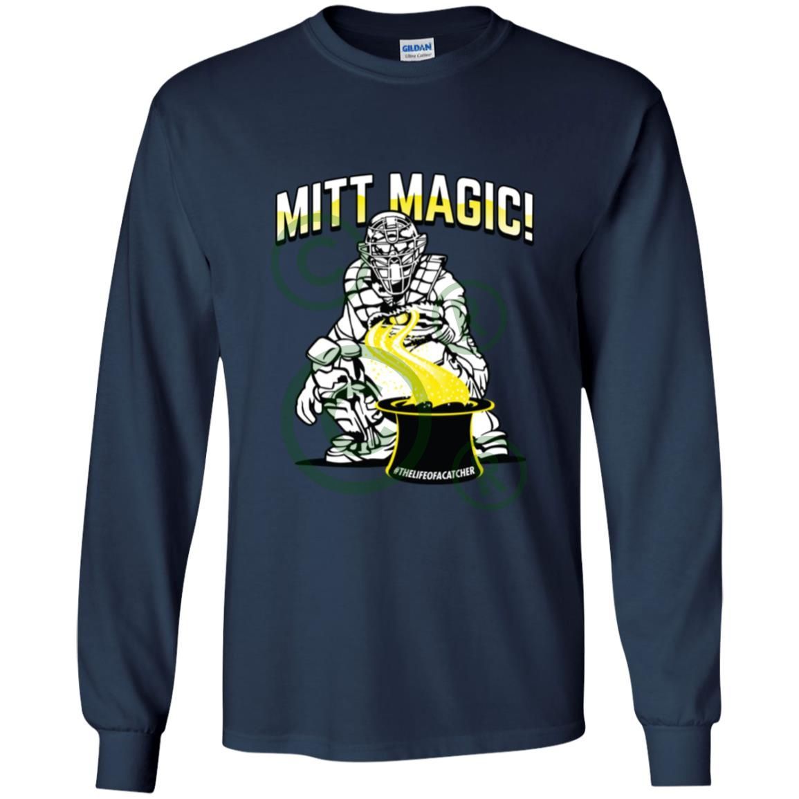 The Catching Guy Mitt Magic Youth Long Sleeve Tee navy