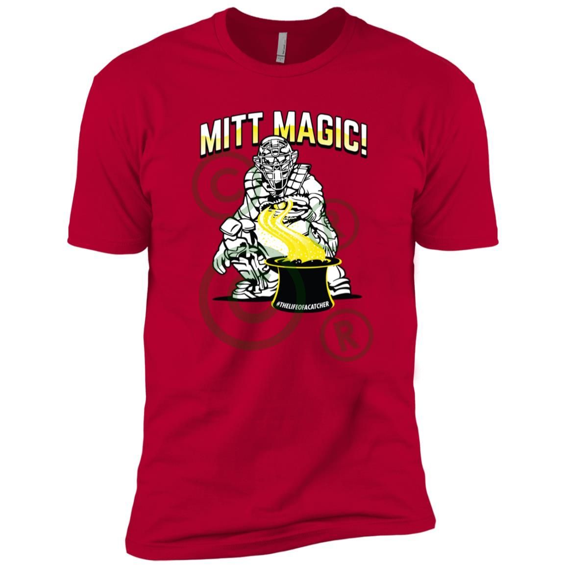 The Catching Guy Mitt Magic Youth Tee red