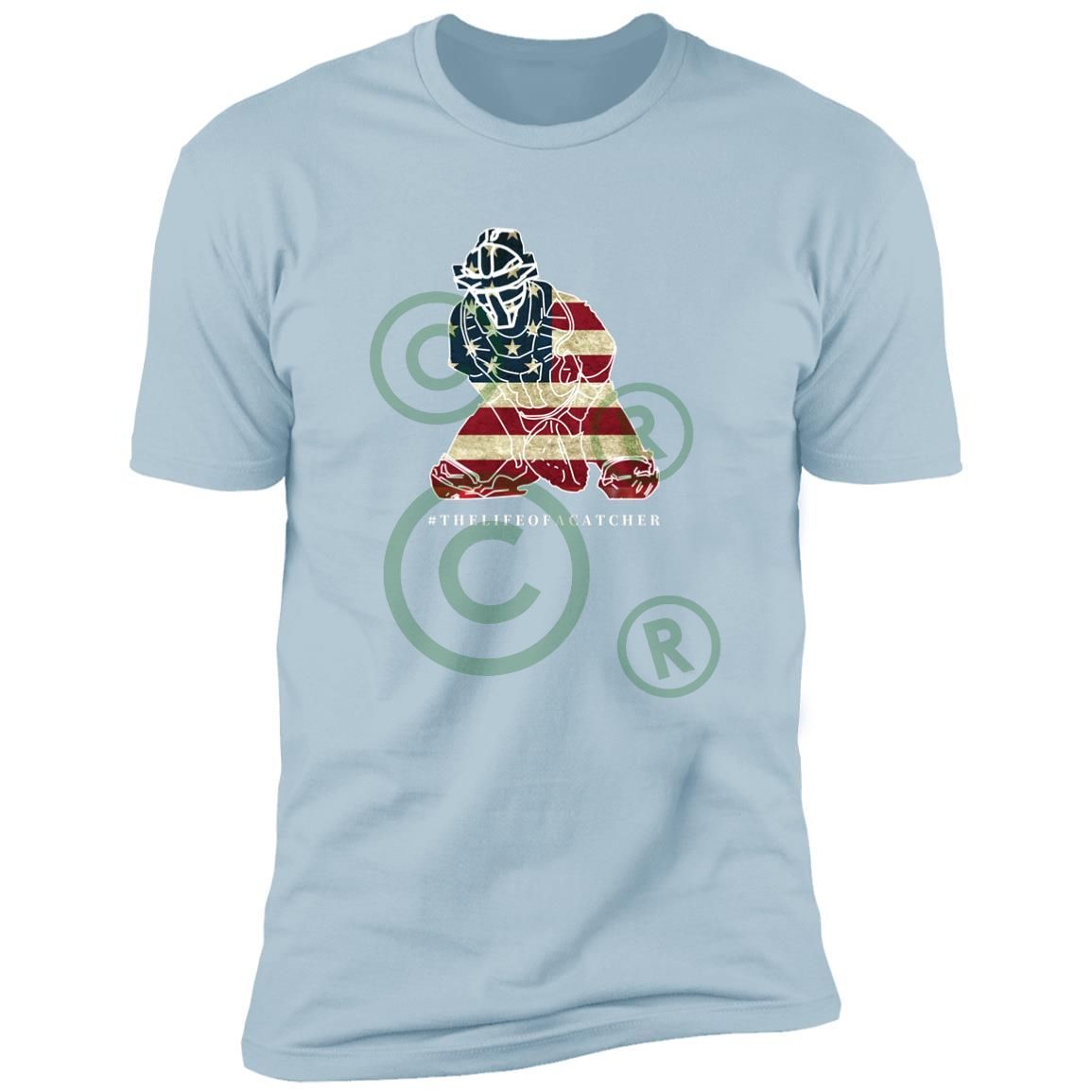 The-Catching-Guy-Flag-tee-light-blue-catcher