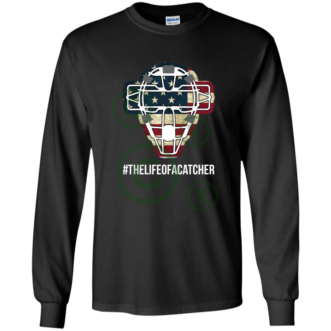 The-Catching-Guy-catcher-logo-long-sleeve-tee-charcoal-flag