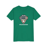 American Flag Mask Youth T-Shirt - green