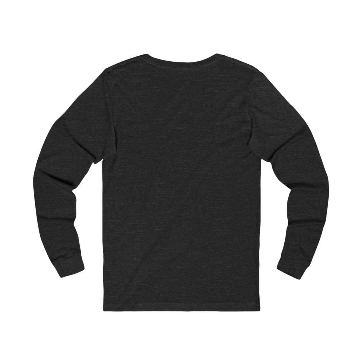 Ugly Christmas Sweater Catcher's Mask Santa Hat Unisex Jersey Long Sleeve Tee - Charcoal Heather Grey Back