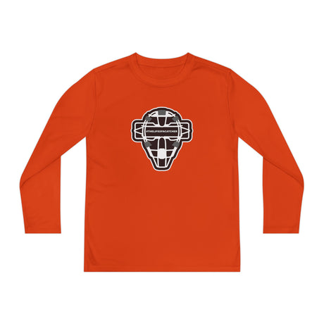 The Catching Guy Logo Mask Youth Long Sleeve T-Shirt - Orange