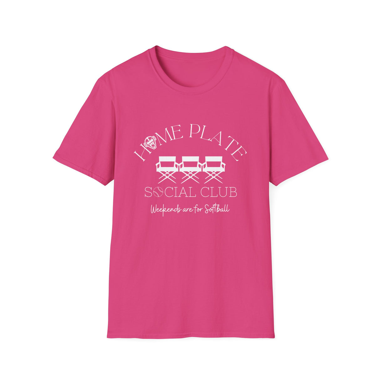 Home Plate Social Club Softball Unisex T-Shirt - Heliconia