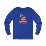 American Flag Catcher Unisex Jersey Long Sleeve Tee - Royal
