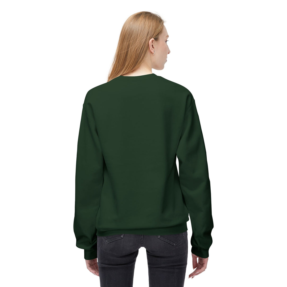 Ugly Christmas Sweater Catcher's Mask Reindeer Unisex Sweatshirt - Forest Green Full Back