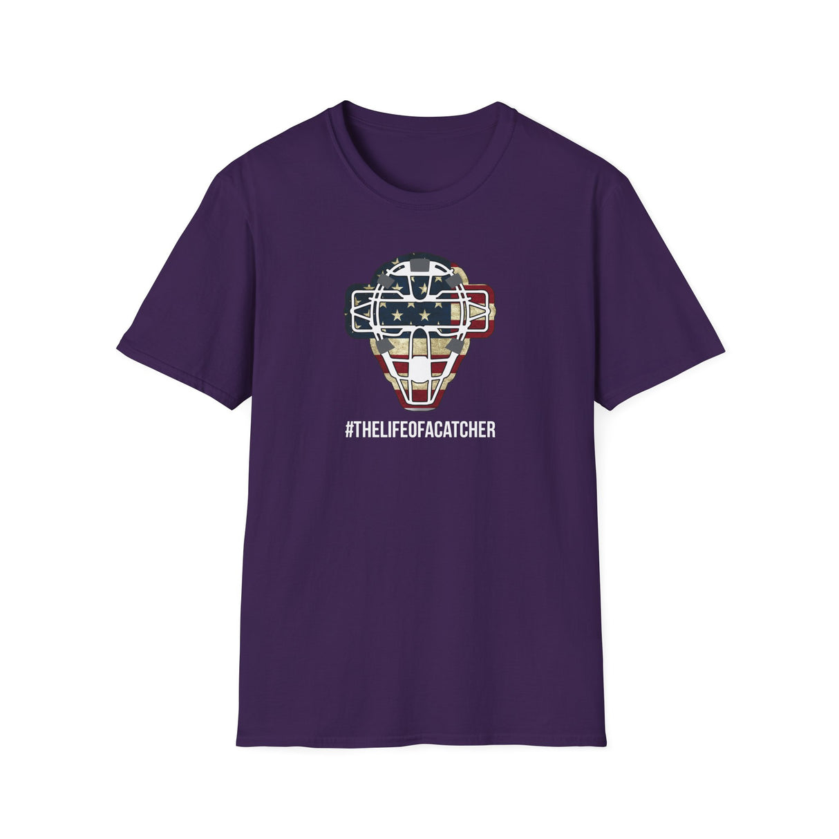 American Flag Mask Unisex T-Shirt - Purple