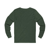 Ugly Christmas Sweater Catcher's Mask Santa Hat Unisex Jersey Long Sleeve Tee - Heather Forest Green Back