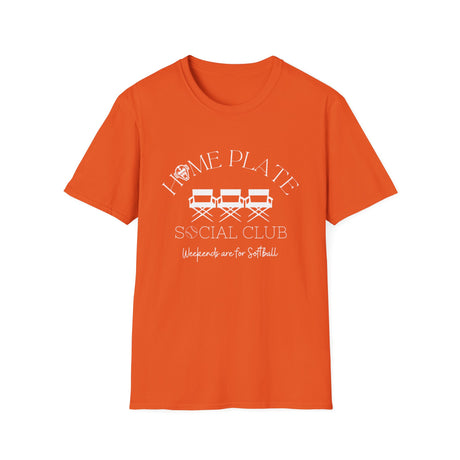 Home Plate Social Club Softball Unisex T-Shirt - Orange