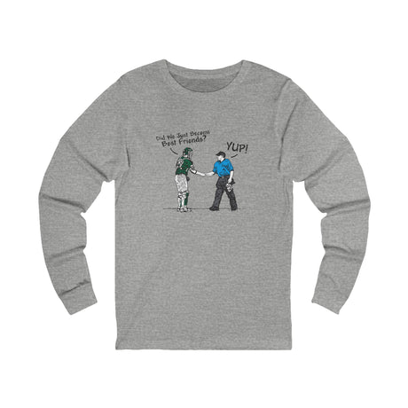 Best Friends Unisex Jersey Long Sleeve Tee - Grey Front