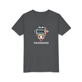 American Flag Mask Youth T-Shirt - Charcoal