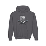 We Don't Skip Leg Day Youth Hoodie Heather Grey