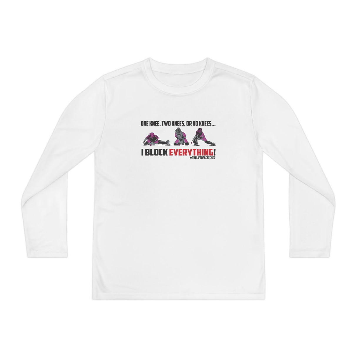 Knees Youth Long Sleeve T-Shirt white