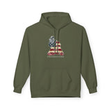 American Flag Catcher Unisex Hoodie - Military Green