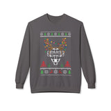 Ugly Christmas Sweater Catcher's Mask Reindeer Unisex Sweatshirt - Charcoal