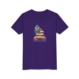 American Flag Catcher Youth T-Shirt - Purple