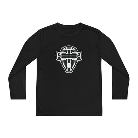The Catching Guy Logo Mask Youth Long Sleeve T-Shirt - Black