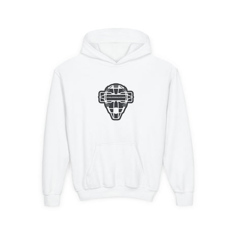 The Catching Guy Logo Mask Youth Hoodie white