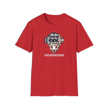 American Flag Mask Unisex T-Shirt - Red