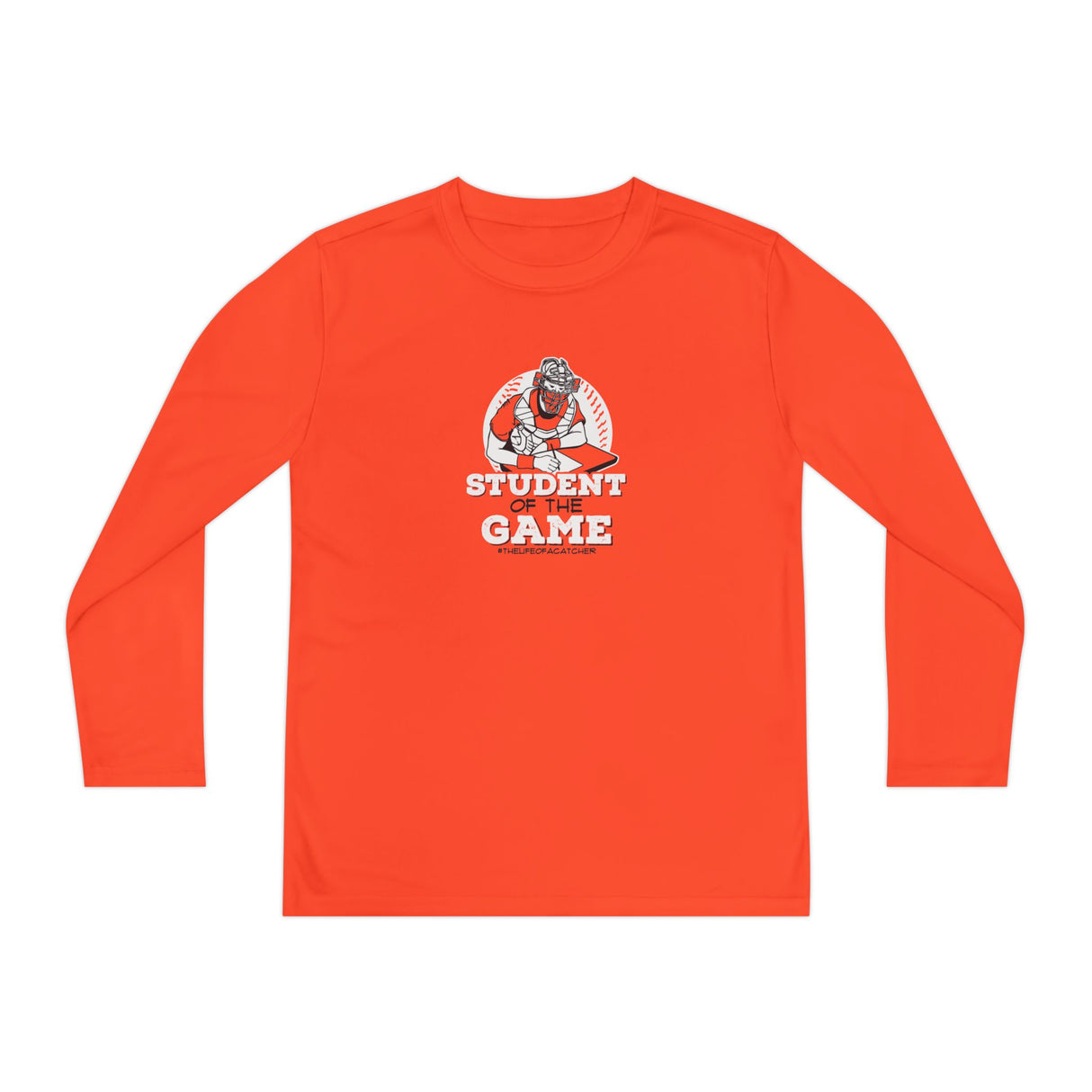 Student Of The Game Youth Long Sleeve T-Shirt neon orange