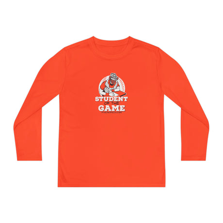 Student Of The Game Youth Long Sleeve T-Shirt neon orange