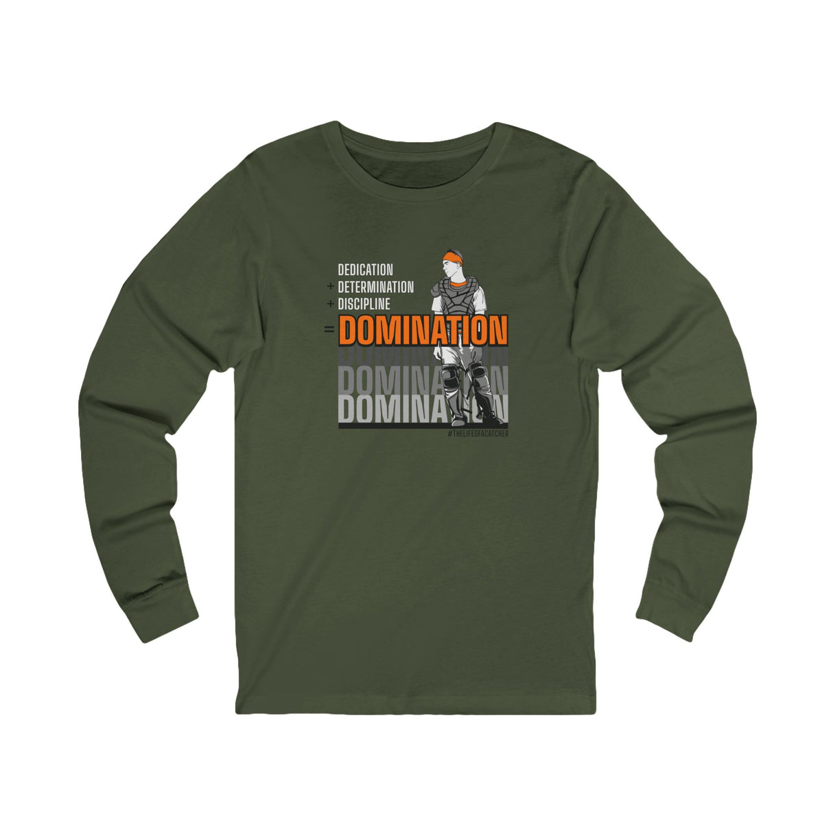 Domination Unisex Jersey Long Sleeve Tee military green
