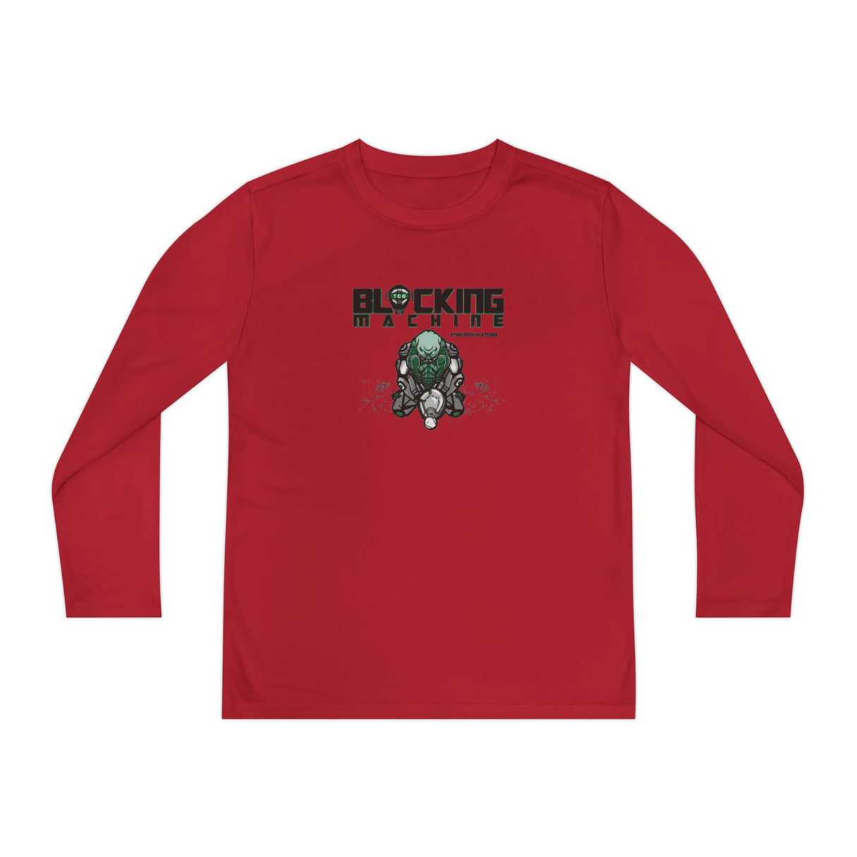 Blocking Machine Youth Long Sleeve T-Shirt - Red 