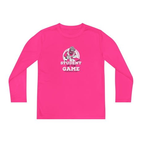 Student Of The Game Youth Long Sleeve T-Shirt hot pink