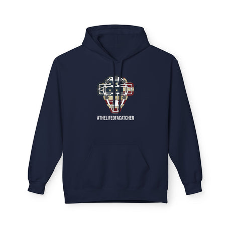 American Flag Mask Unisex Hoodie - Navy