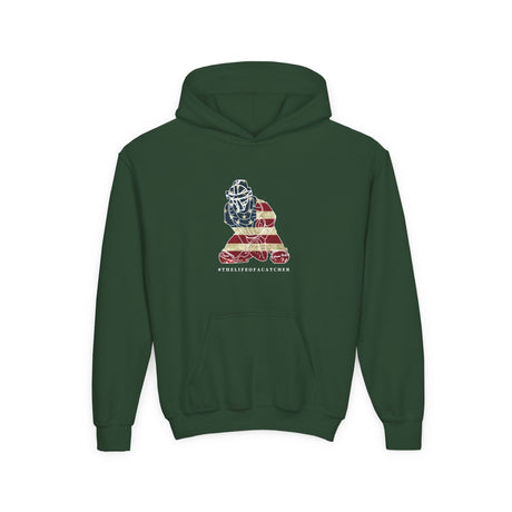 american flag catcher hoodie green