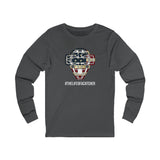 American Flag Mask Unisex Jersey Long Sleeve Tee - Charcoal Grey