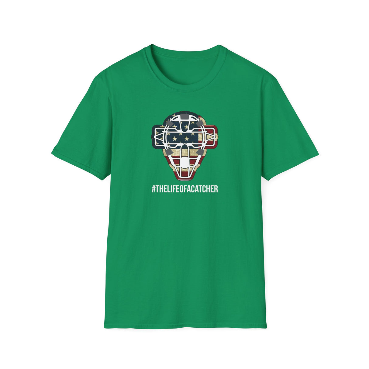 American Flag Mask Unisex T-Shirt - Kelly Green