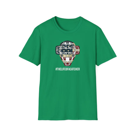 American Flag Mask Unisex T-Shirt - Kelly Green