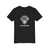 American Flag Mask Youth T-Shirt - Black