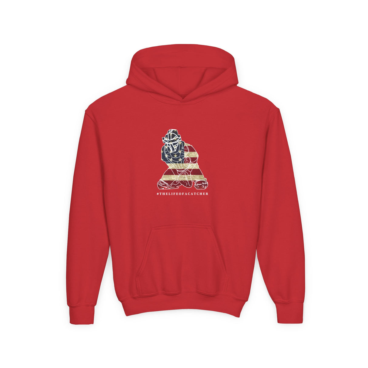 american flag catcher hoodie red
