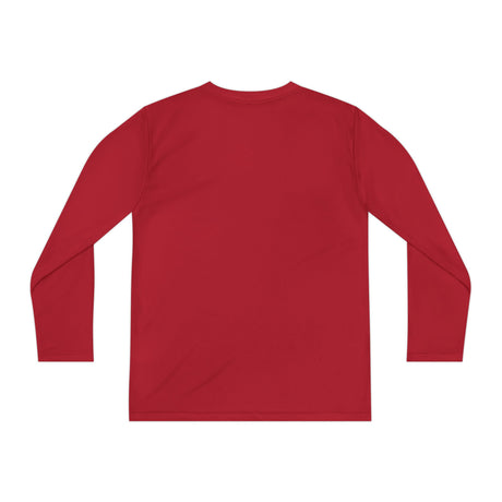 American Flag Catcher Youth Long Sleeve T-Shirt - Red Back