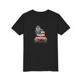 American Flag Catcher Youth T-Shirt - Black