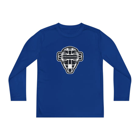 The Catching Guy Logo Mask Youth Long Sleeve T-Shirt - Royal