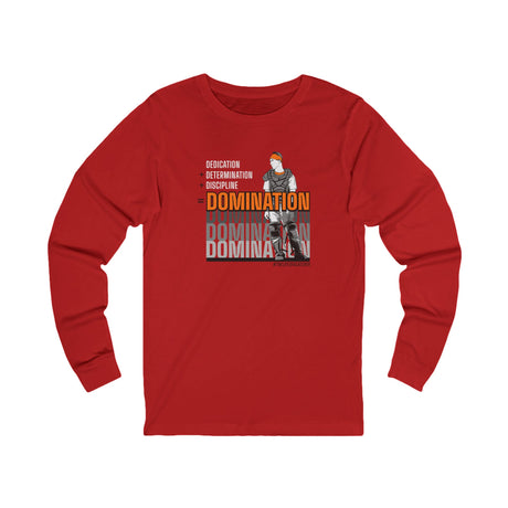 Domination Unisex Jersey Long Sleeve Tee red