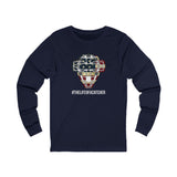 American Flag Mask Unisex Jersey Long Sleeve Tee - Navy