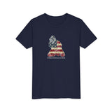 American Flag Catcher Youth T-Shirt - Navy