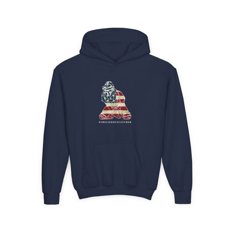 american flag catcher hoodie navy