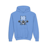 We Don't Skip Leg Day Youth Hoodie Carolina Blue