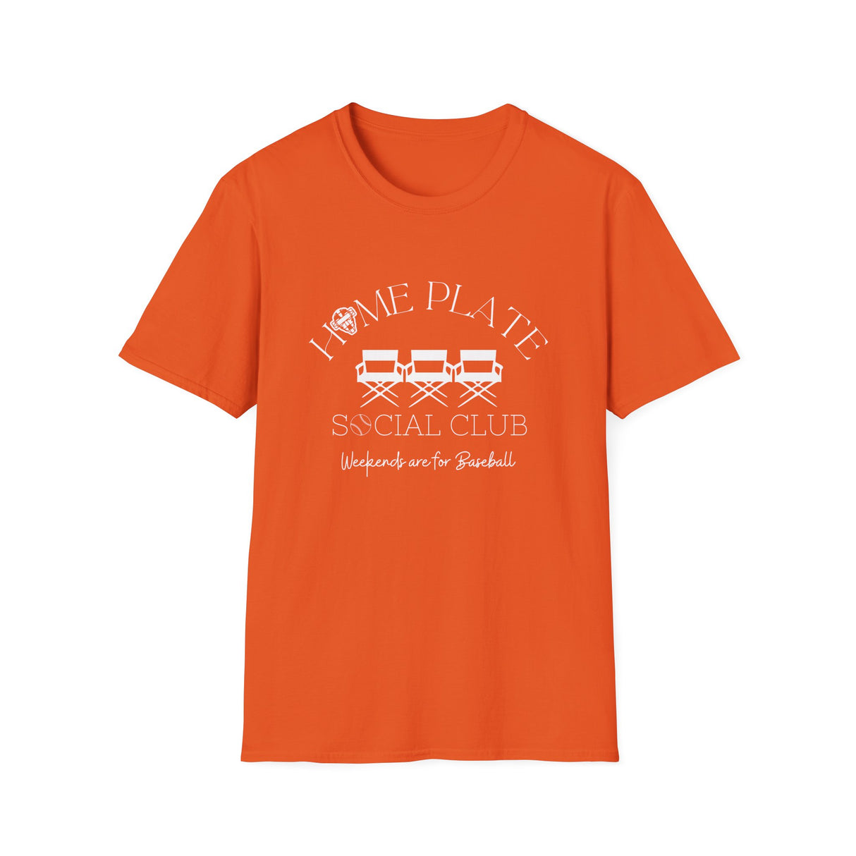 Home Plate Social Club Baseball Unisex T-Shirt - Orange